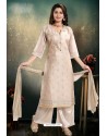 Light Brown Chanderi With Heavy Work Palazzo Suit