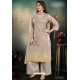 Pretty Light Brown Chanderi With Heavy Work Palazzo Suit