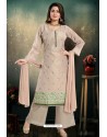 Amazing Light Brown Chanderi Palazzo Suit