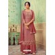 Light Red Pure Hand Weaving Jaquard Palazzo Suit