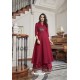 Maroon Two Tone Slub Cotton Palazzo Suit