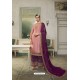 Light Pink Modal Satin Silk Designer Suit