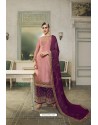 Light Pink Modal Satin Silk Designer Suit