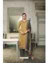 Golden Modal Satin Silk Designer Suit