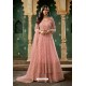 Pink Net Thread Worked Designer Anarkali Suit