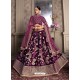 Purple Velvet Designer Lehenga Choli