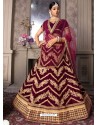 Maroon Viscose Velvet Designer Lehenga Choli