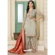 Olive Green Pashmina Embroidered Straight Suit