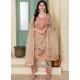 Light Brown Zobra Embroidered Straight Suit