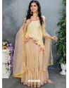 Light Yellow Bambar Embroidered Designer Suit