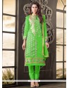 Praiseworthy Cotton Green Zari Work Salwar Suit