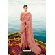 Peach Barfi Silk Embroidered Designer Saree