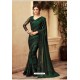 Dark Green And Black Silk Georgette Designer Saree