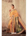 Mustard Silk Georgette Designer Saree