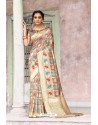 Light Brown Weaving Zari Silk Designer Saree