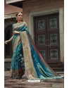 Blue Pure Zari Weaving Silk Designer Saree