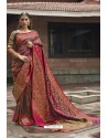 Multi Colour Pure Zari Weaving Silk Designer Saree