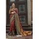 Maroon Pure Zari Weaving Silk Designer Saree