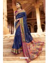 Dark Blue Soft Silk Weaving Designer Saree