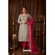 Grey And Rani Faux Georgette Straight Suit