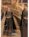 Black Soft Net Embroidered Anarkali Suit