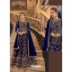 Royal Blue Soft Net Embroidered Anarkali Suit