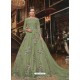 Green Soft Net Partywear Anarkali Suit