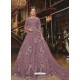 Mauve Soft Net Partywear Anarkali Suit