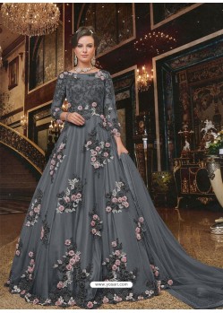 Carbon Soft Net Partywear Anarkali Suit