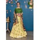 Lemon And Green Art Silk Digital Printed Lehenga Choli