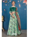 Sea Green Art Silk Digital Printed Lehenga Choli