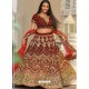 Maroon Velvet Stone Worked Lehenga Choli