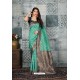 Aqua Mint Banarasi Silk Designer Weaving Worked Saree