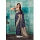 Navy Blue Banarasi Silk Designer Weaving Worked Saree