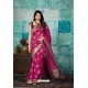 Medium Violet Banarasi Silk Designer Weaving Worked Saree