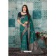 Teal Banarasi Silk Designer Weaving Worked Saree