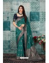 Teal Banarasi Silk Designer Weaving Worked Saree