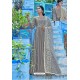 Grey Pure Maslin Lakhnavi Work Anarkali Suit