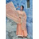 Light Orange Pure Maslin Lakhnavi Work Anarkali Suit