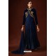 Navy Satin Georgette Designer Floor Length Suit