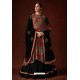 Camel And Black Top Silk Crepe Designer Anarkali Suit