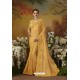 Yellow Pure Silk Designer Party Wear Saree