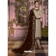 Beige And Maroon Georgette Satin Embroidered Churidar Suit