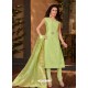 Green Banarasi Chanderi Designer Straight Suit