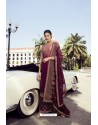 Deep Wine Pure Satin Georgette Designer Palazzo Suit