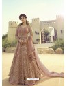 Dusty Pink Soft Net Embroidered Designer Gown