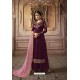 Purple Faux Georgette Designer Palazzo Suit