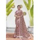 Light Brown Soft Digital Silk Printed Party Wear Saree