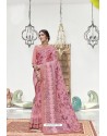 Light Pink Soft Digital Silk Printed Party Wear Saree