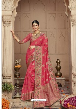 Rani Silk Weaving Worked Designer Saree